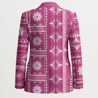 Fiji Masi All Pink Blazer Tapa Pattern LT01 - Polynesian Pride