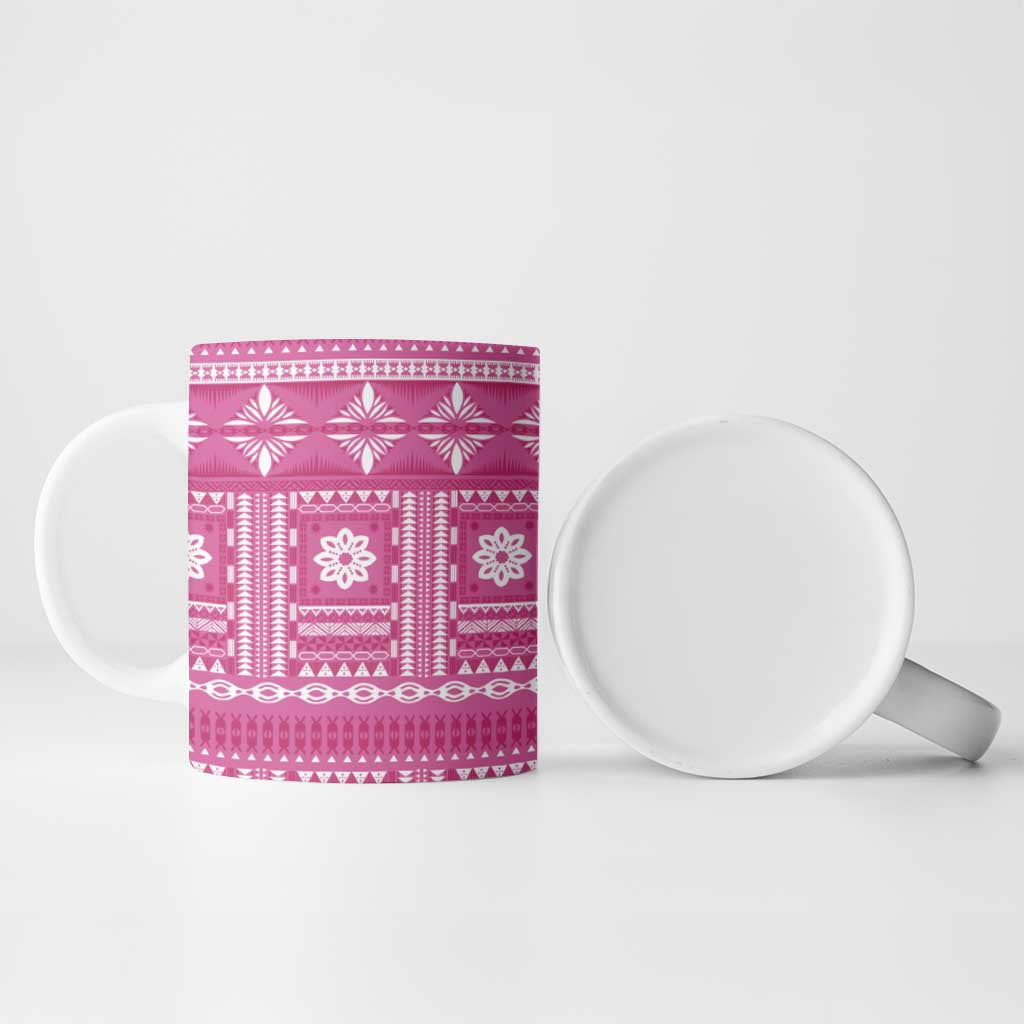 Fiji Masi All Pink Ceramic Mug Tapa Pattern - Polynesian Pride