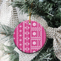 Fiji Masi All Pink Ceramic Ornament Tapa Pattern LT01 - Polynesian Pride