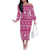 Fiji Masi All Pink Family Matching Off The Shoulder Long Sleeve Dress and Hawaiian Shirt Tapa Pattern - Polynesian Pride