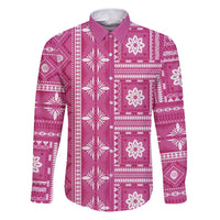 Fiji Masi All Pink Family Matching Puletasi and Hawaiian Shirt Tapa Pattern - Polynesian Pride