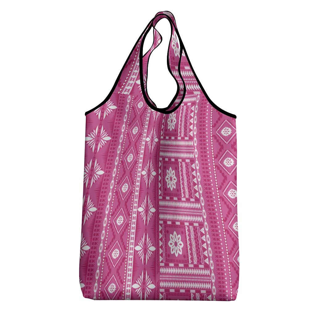 Fiji Masi All Pink Grocery Bag Tapa Pattern - Polynesian Pride