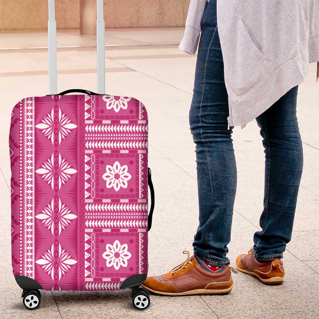 Fiji Masi All Pink Luggage Cover Tapa Pattern LT01 Pink - Polynesian Pride