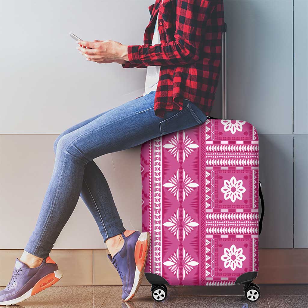 Fiji Masi All Pink Luggage Cover Tapa Pattern LT01 - Polynesian Pride