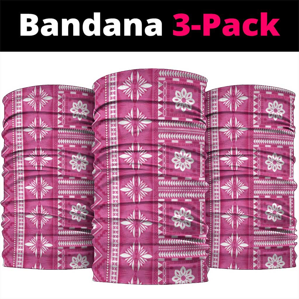 Fiji Masi All Pink Neck Gaiter Tapa Pattern LT01 package One Size: 25*50cm Pink - Polynesian Pride