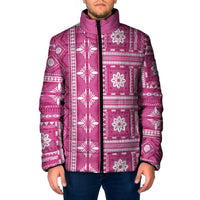 Fiji Masi All Pink Padded Jacket Tapa Pattern - Polynesian Pride
