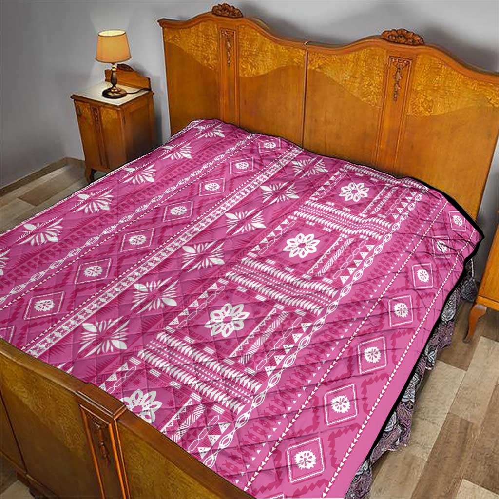 Fiji Masi All Pink Quilt Tapa Pattern - Polynesian Pride