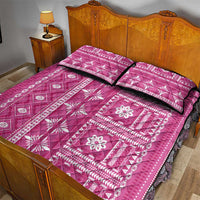 Fiji Masi All Pink Quilt Bed Set Tapa Pattern - Polynesian Pride