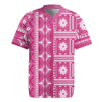 Fiji Masi All Pink Rugby Jersey Tapa Pattern - Polynesian Pride