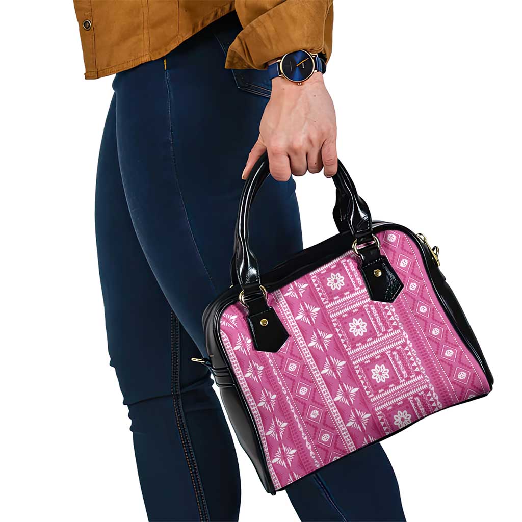 Fiji Masi All Pink Shoulder Handbag Tapa Pattern LT01 - Polynesian Pride
