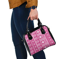 Fiji Masi All Pink Shoulder Handbag Tapa Pattern LT01 - Polynesian Pride