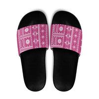 Fiji Masi All Pink Slide Sandals Tapa Pattern LT01 Pink - Polynesian Pride