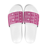 Fiji Masi All Pink Slide Sandals Tapa Pattern LT01 Pink - Polynesian Pride