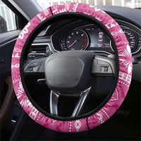Fiji Masi All Pink Steering Wheel Cover Tapa Pattern LT01 - Polynesian Pride