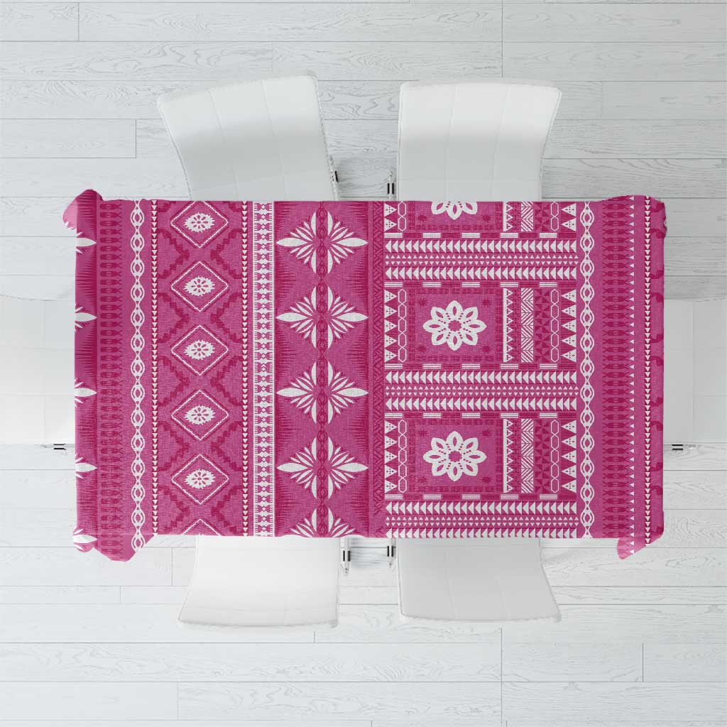 Fiji Masi All Pink Tablecloth Tapa Pattern LT01 Pink - Polynesian Pride