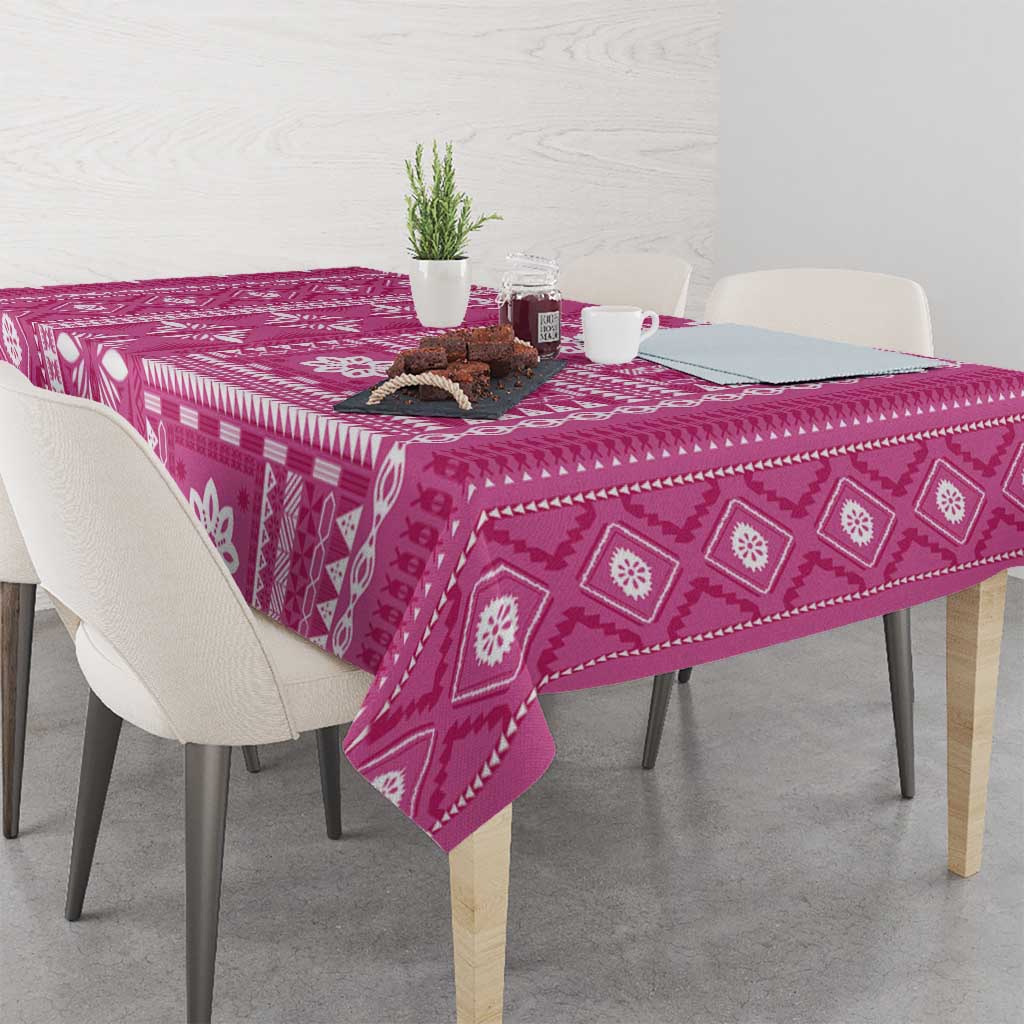 Fiji Masi All Pink Tablecloth Tapa Pattern LT01 - Polynesian Pride