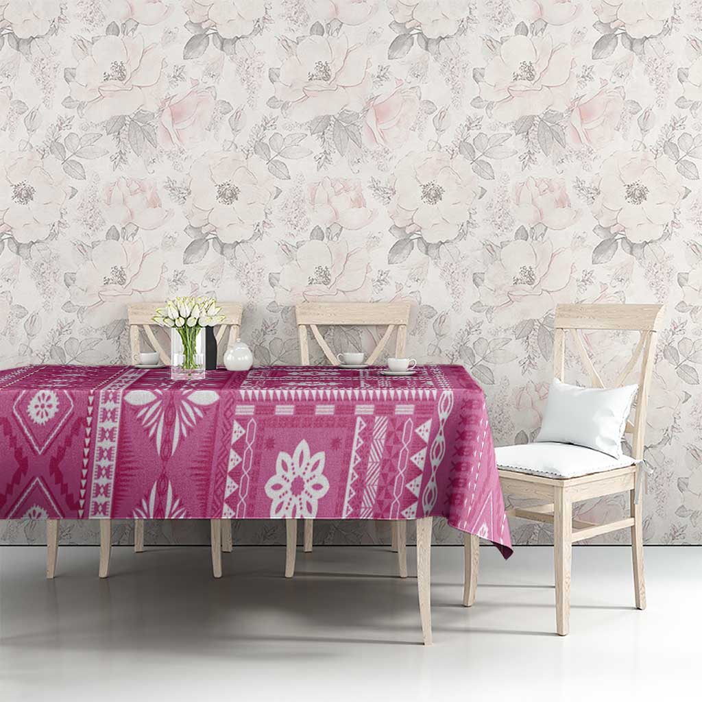 Fiji Masi All Pink Tablecloth Tapa Pattern LT01 - Polynesian Pride
