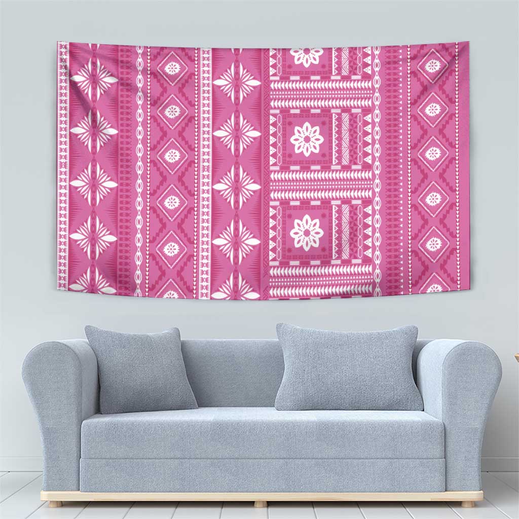 Fiji Masi All Pink Tapestry Tapa Pattern LT01 - Polynesian Pride