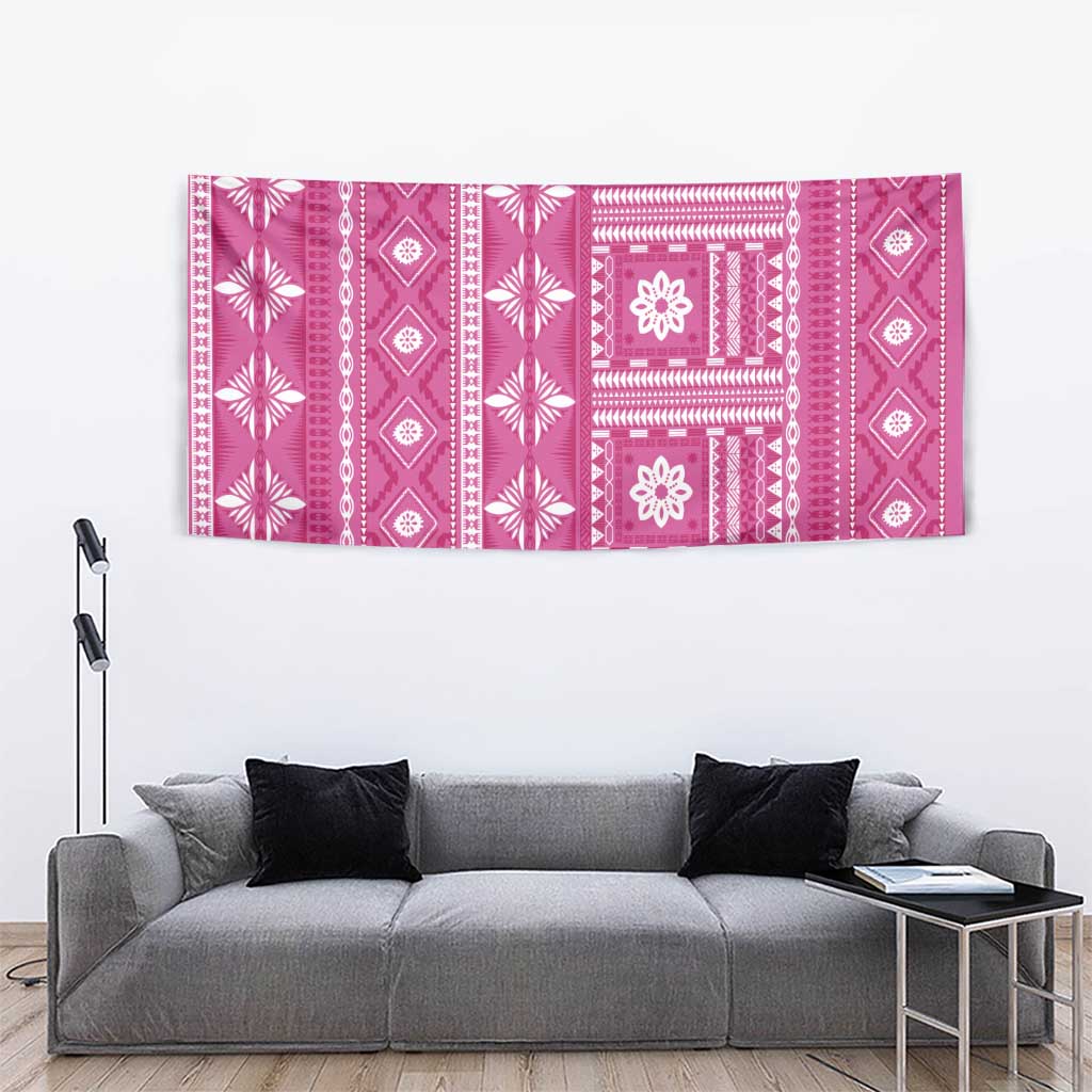 Fiji Masi All Pink Tapestry Tapa Pattern LT01 - Polynesian Pride