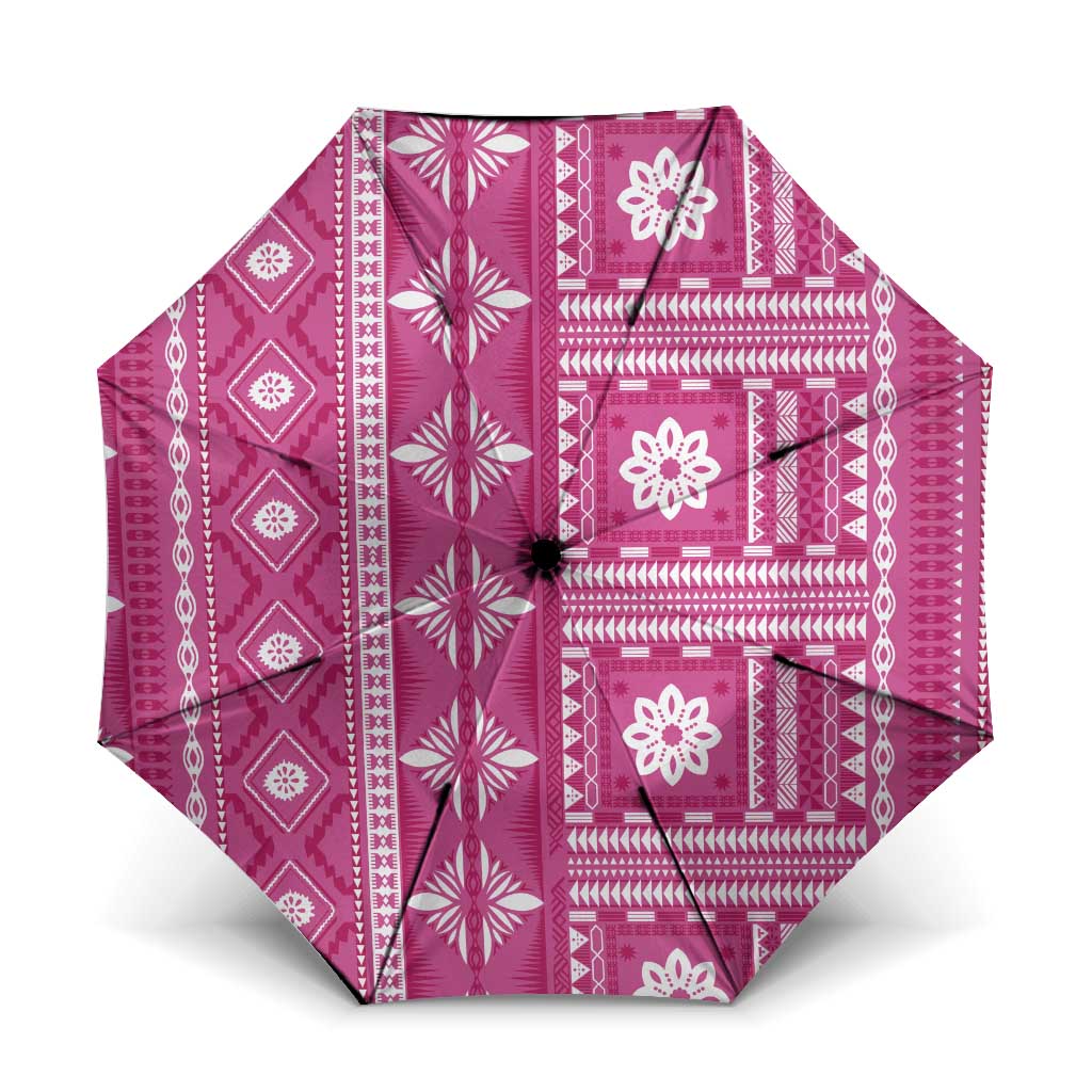 Fiji Masi All Pink Umbrella Tapa Pattern - Polynesian Pride