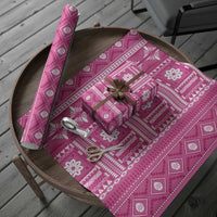 Fiji Masi All Pink Wrapping Paper Tapa Pattern - Polynesian Pride