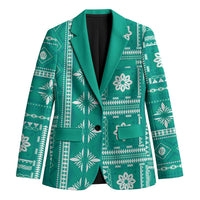 Fiji Masi All Teal Blazer Tapa Pattern LT01 Unisex Teal - Polynesian Pride