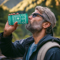 Fiji Masi All Teal 4 in 1 Can Cooler Tumbler Tapa Pattern - Polynesian Pride