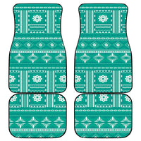 Fiji Masi All Teal Car Mats Tapa Pattern LT01 - Polynesian Pride
