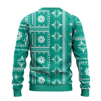 Fiji Masi All Teal Ugly Christmas Sweater Tapa Pattern - Polynesian Pride