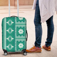 Fiji Masi All Teal Luggage Cover Tapa Pattern LT01 Teal - Polynesian Pride