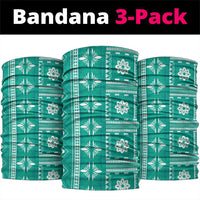 Fiji Masi All Teal Neck Gaiter Tapa Pattern LT01 package One Size: 25*50cm Teal - Polynesian Pride