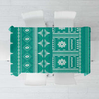 Fiji Masi All Teal Tablecloth Tapa Pattern LT01 Teal - Polynesian Pride
