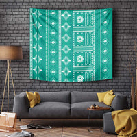 Fiji Masi All Teal Tapestry Tapa Pattern LT01 Teal - Polynesian Pride