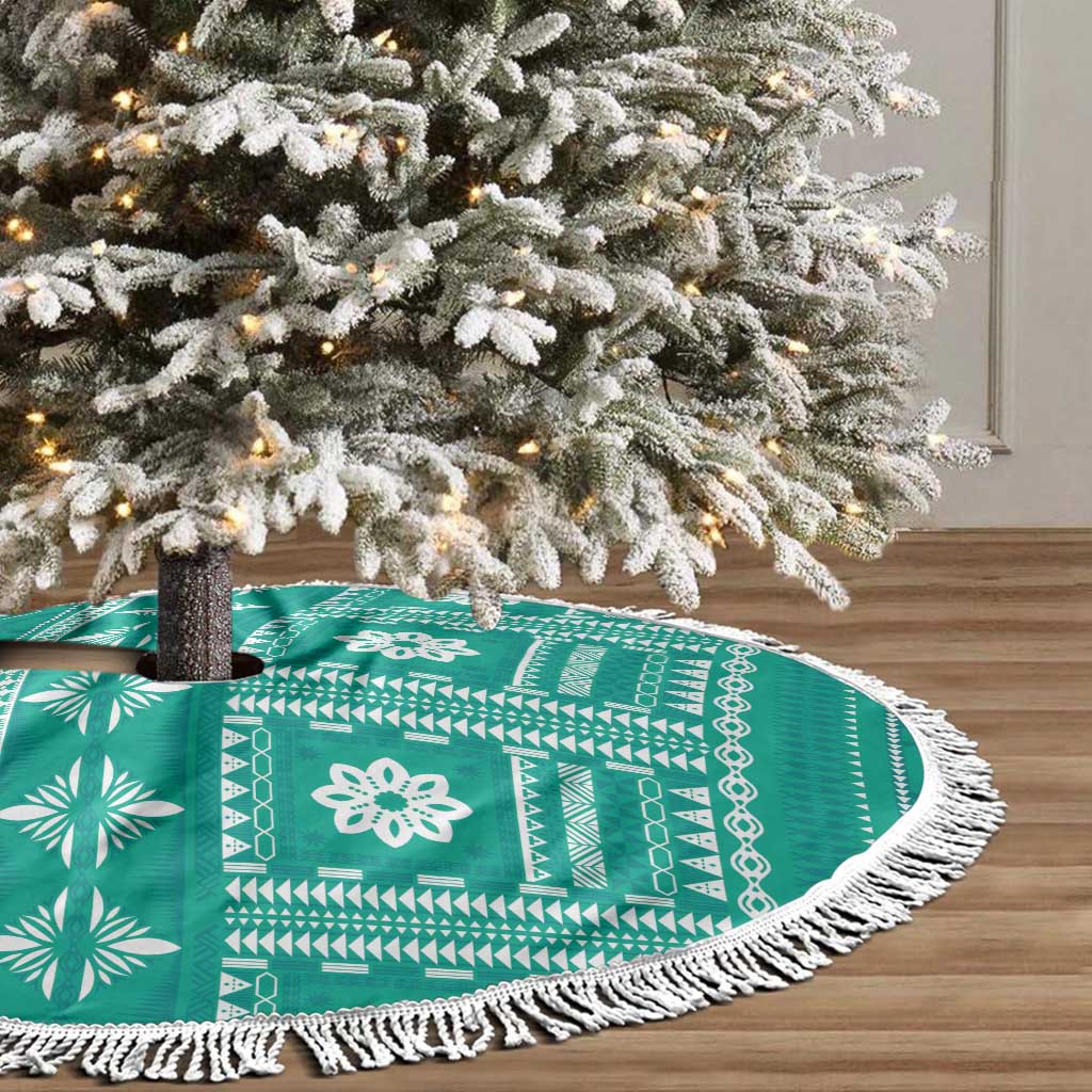Fiji Masi All Teal Tree Skirt Tapa Pattern - Polynesian Pride