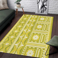 Fiji Masi All Yellow Area Rug Tapa Pattern LT01 Yellow - Polynesian Pride