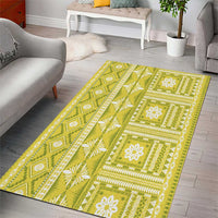 Fiji Masi All Yellow Area Rug Tapa Pattern LT01 - Polynesian Pride