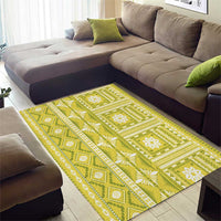 Fiji Masi All Yellow Area Rug Tapa Pattern LT01 - Polynesian Pride