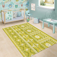 Fiji Masi All Yellow Area Rug Tapa Pattern LT01 - Polynesian Pride