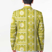 Fiji Masi All Yellow Blazer Tapa Pattern LT01 - Polynesian Pride
