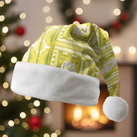Fiji Masi All Yellow Christmas Santa Hat Tapa Pattern - Polynesian Pride