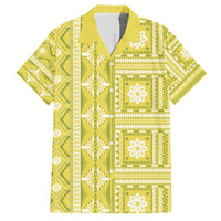 Fiji Masi All Yellow Hawaiian Shirt Tapa Pattern - Polynesian Pride