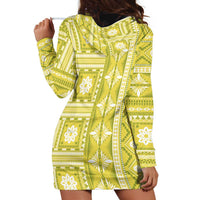 Fiji Masi All Yellow Hoodie Dress Tapa Pattern - Polynesian Pride