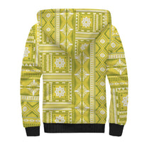 Fiji Masi All Yellow Sherpa Hoodie Tapa Pattern LT01 - Polynesian Pride