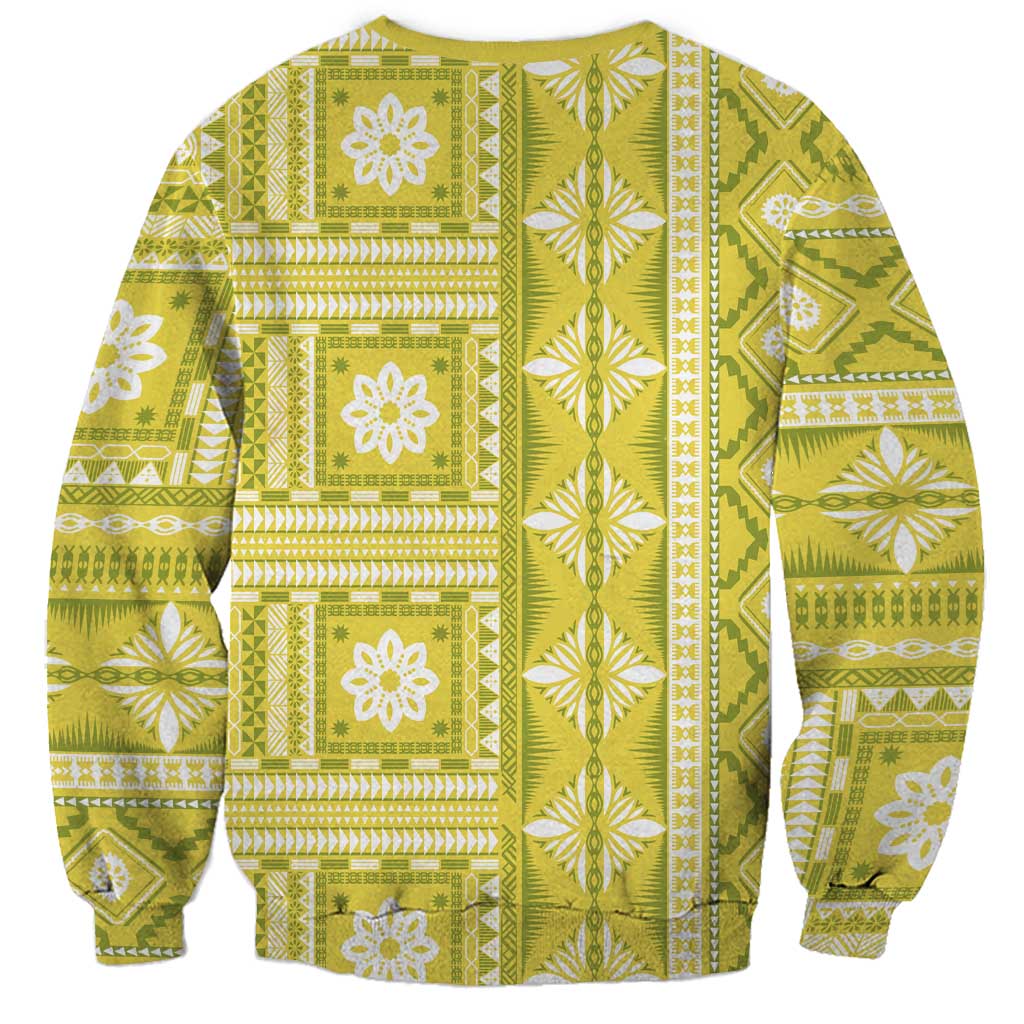 Fiji Masi All Yellow Sweatshirt Tapa Pattern - Polynesian Pride