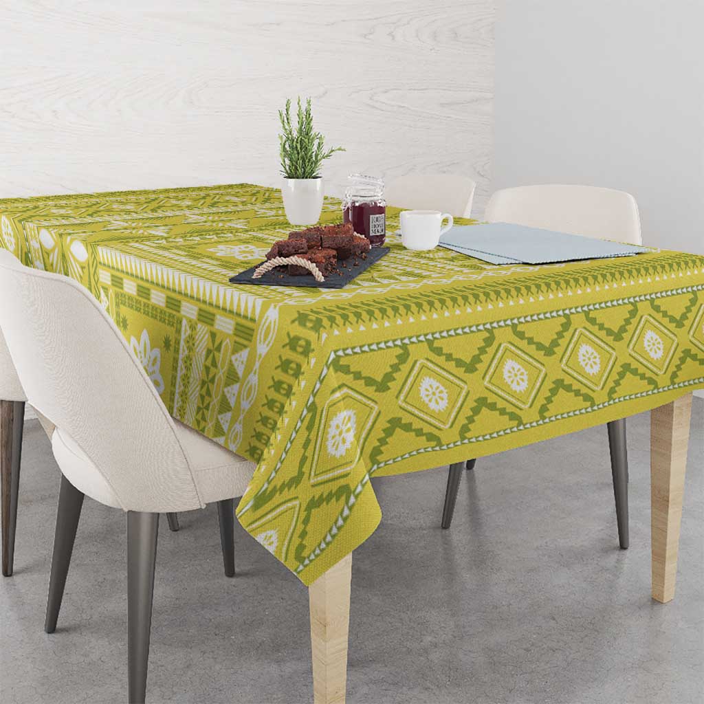 Fiji Masi All Yellow Tablecloth Tapa Pattern LT01 - Polynesian Pride