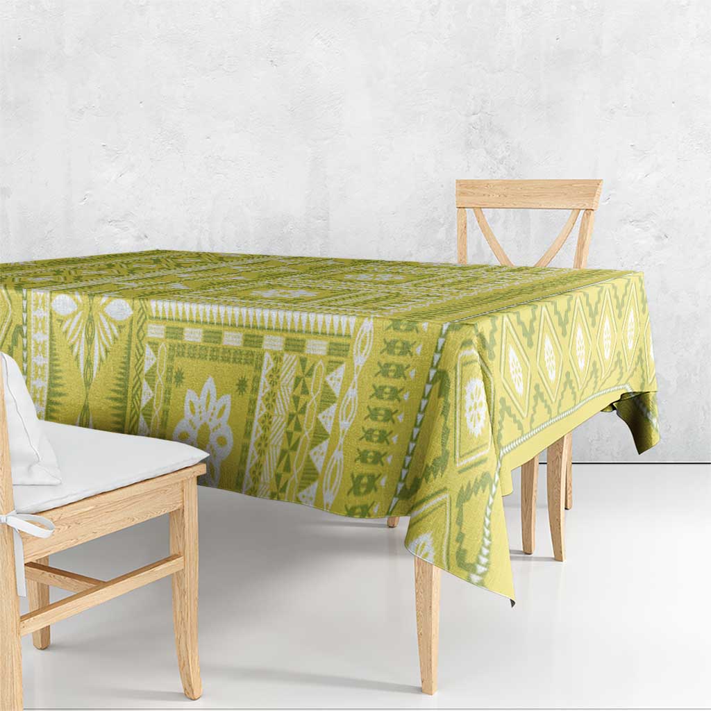 Fiji Masi All Yellow Tablecloth Tapa Pattern LT01 - Polynesian Pride