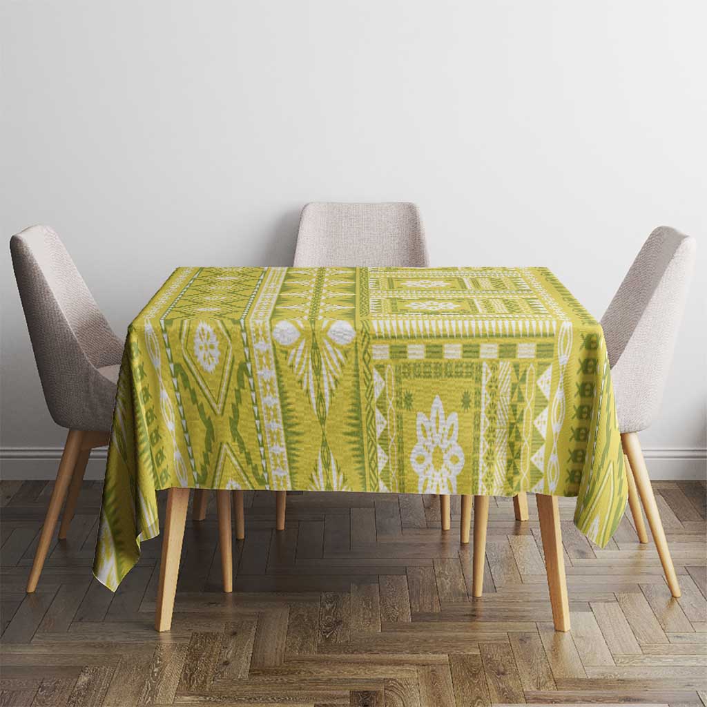 Fiji Masi All Yellow Tablecloth Tapa Pattern LT01 - Polynesian Pride