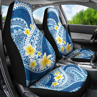 Plumeria Polynesian Blue Glitter Pattern Car Seat Cover LT01 - Polynesian Pride
