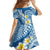 Plumeria Polynesian Blue Glitter Pattern Family Matching Off The Shoulder Long Sleeve Dress and Hawaiian Shirt