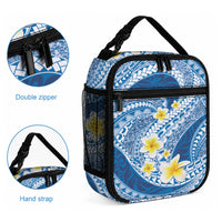 Plumeria Polynesian Blue Glitter Pattern Lunch Bag LT01 - Polynesian Pride